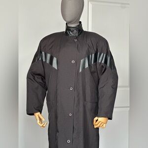 Vintage 90s Black Insulated Long Coat